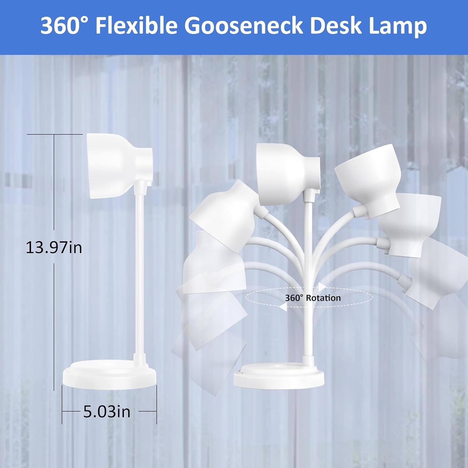 360° Flexible Goose Neck Desk Lamp

13.97in

5.03in

360° Rotation