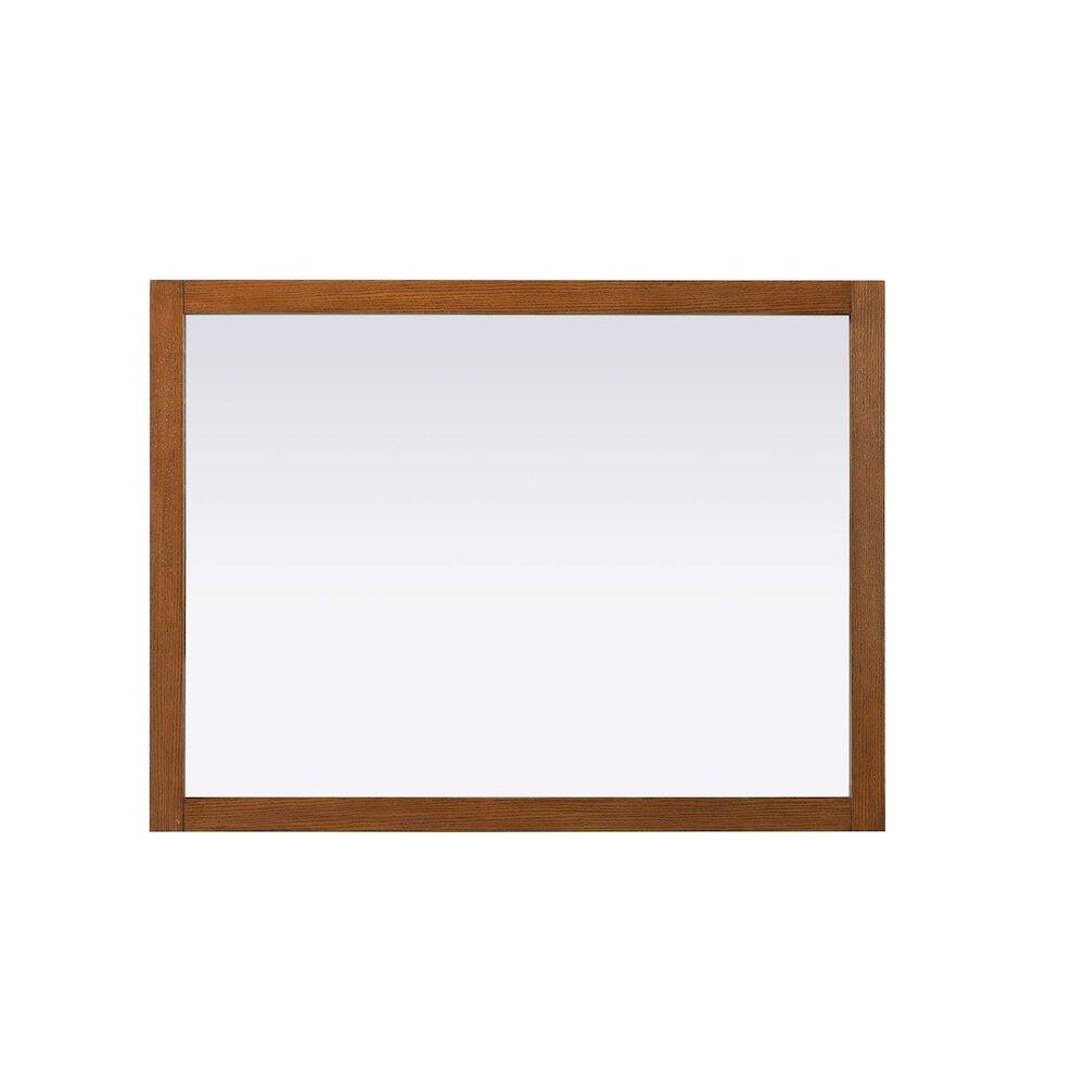Alt View 1. Elegant Kitchen and Bath - Noah Wooden Rectangle Mirror 48 x 36 in Brandy Walnut - Brandy Walnut.