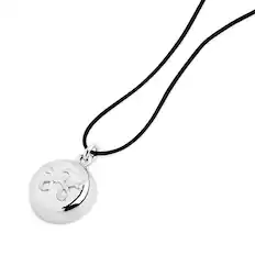 Angle. invisaWear - Silver Charm Leather Necklace - Black.