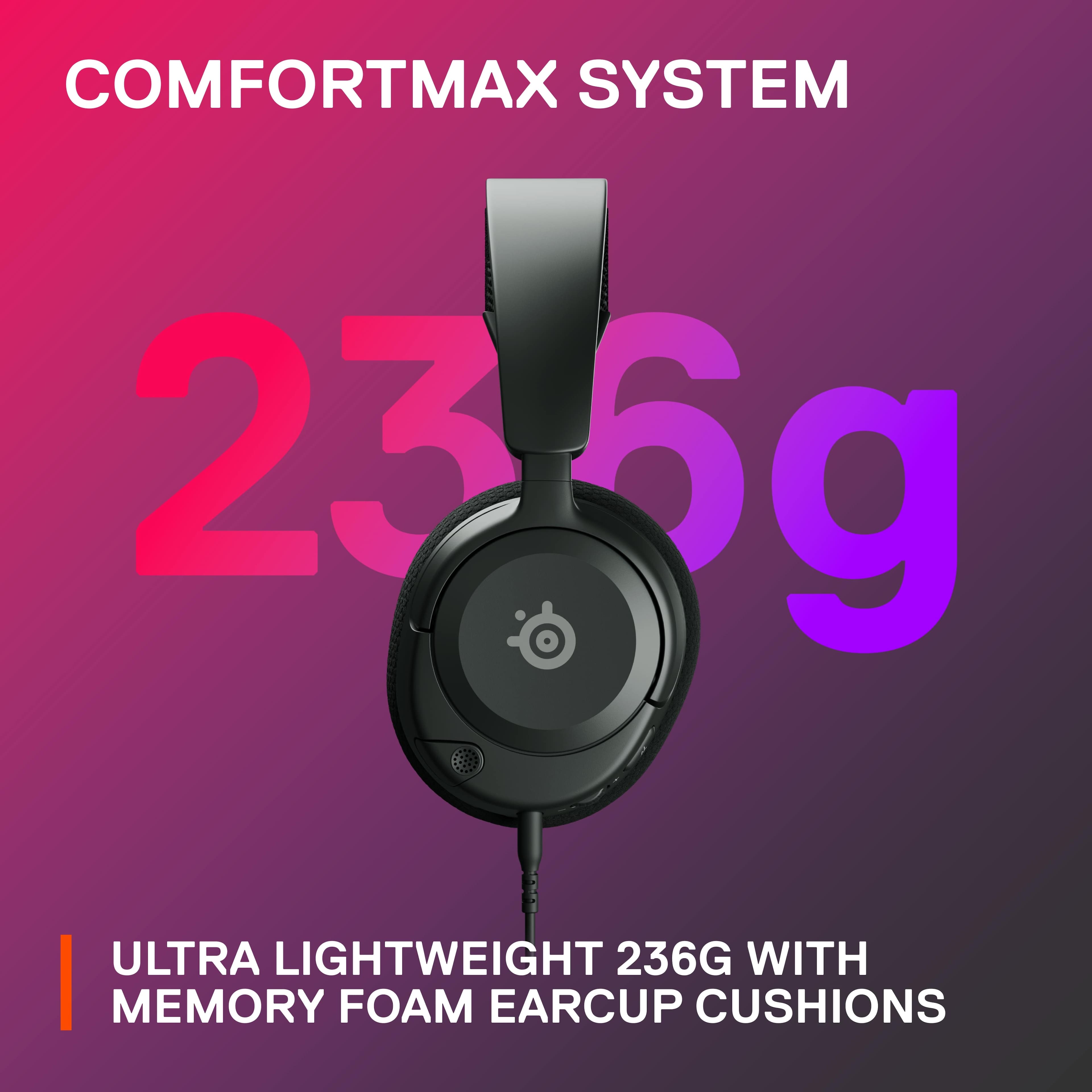 COMFORTMAX SYSTEM 23.6g ULTRA LIGHTWEIGHT 236G WITH MEMORY FOAM EARCUP CUSHIONS