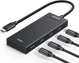UGREEN - USB-C Hub, 4 Ports 10Gbps USB-C 3.2 Adapter (4 USB-C 3.2), for MacBook, PC, Laptops - Black