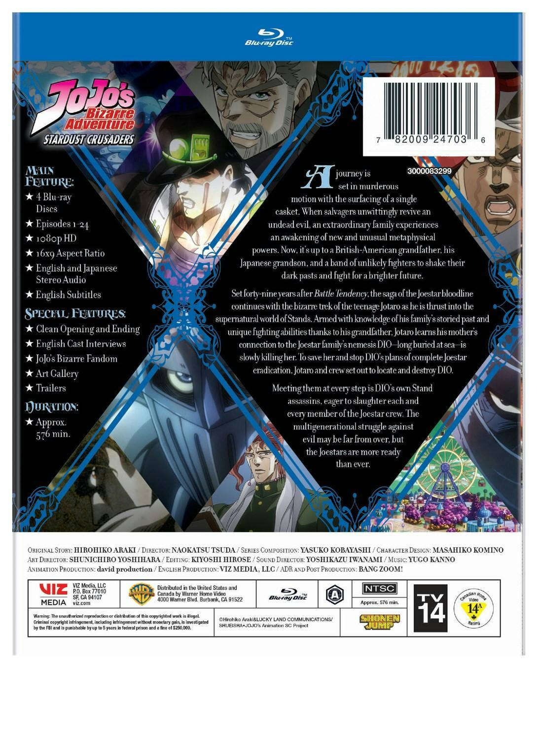 Back. JoJo’s Bizarre Adventure Set 2: Stardust Crusaders [Blu-ray].