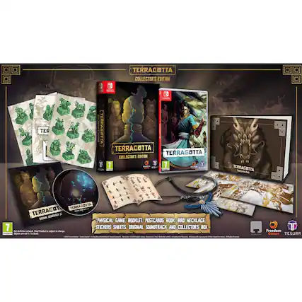 TERRACOTTA COLLECTOR'S EDITION
- PHYSICAL GAME
- BOOKLET
- POSTCARDS BOOK
- BIRD NECKLACE
- 7 STICKERS SHEETS
- ORIGINAL SOUNDTRACK AND COLLECTOR'S BOX
Not definitive artwork. Final product is subject to change. - E10+ (Everyone 10+)