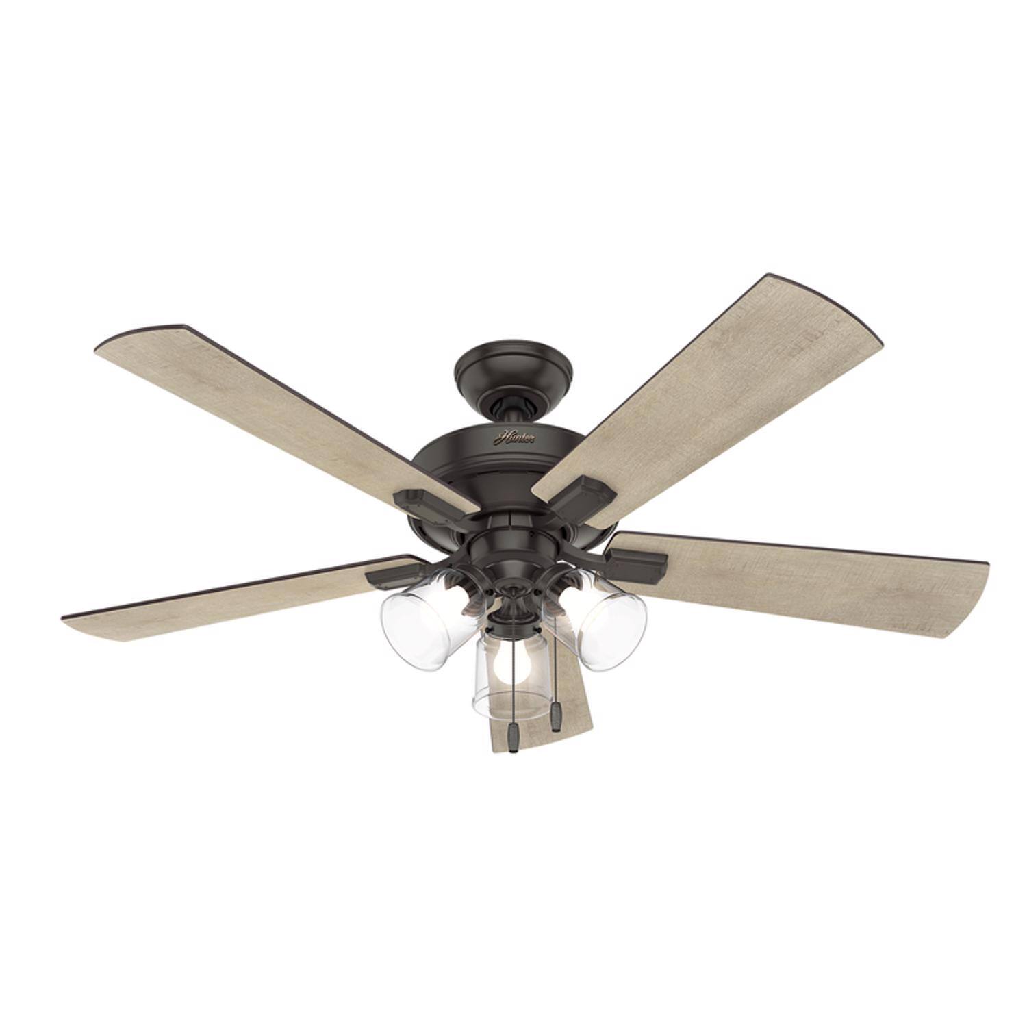 Angle. Hunter - Hunter Crestfield 52 in. Bronze LED Indoor Ceiling Fan.