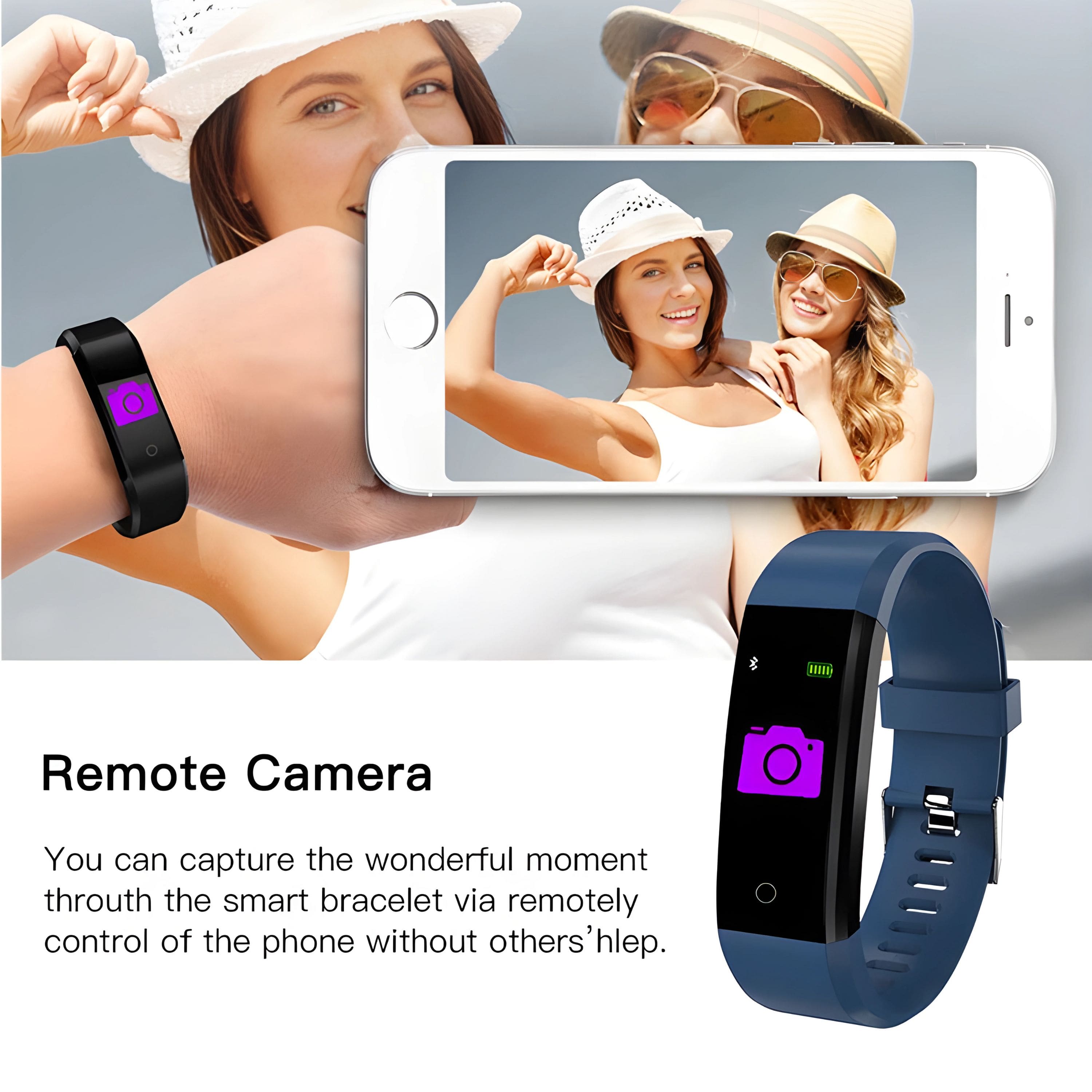 Remote Camera
You can capture the wonderful moment through the smart bracelet via remotely control of the phone without others' help.