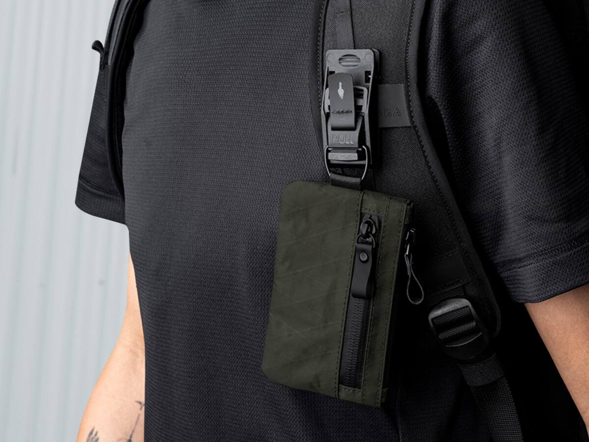 Alt View 7. ALPAKA - Zip Pouch - RFID-Blocking Small Cash and Card Zip Wallet with Weatherproof Fabrics, EDC Pouch for Men Travel - Dark Green X-Pac VX21.