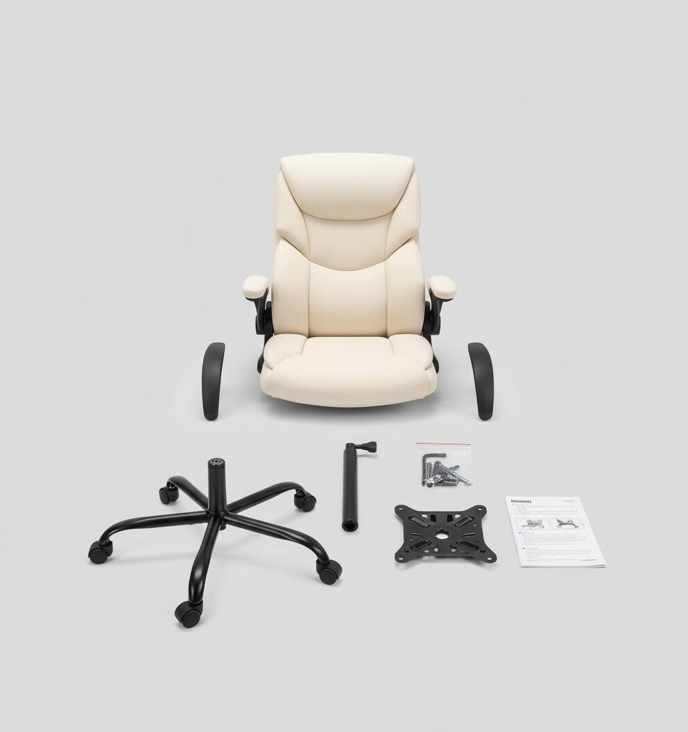 Back. AOITUN - Ergonomic Computer Gaming Chair High Back for Daily Use with Gel Memory Foam Comfort and Durability - White.