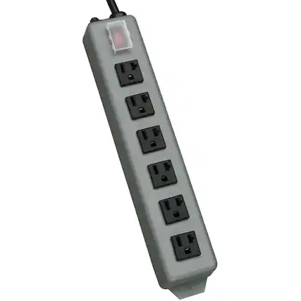 Front. Tripp Lite - Tripp Lite by Eaton Waber Industrial Power Strip 6-Outlet 15 ft. (4.57 m) Cord 5-20P Plug - NEMA 5-20P - 6 x NEMA - blue/gray.