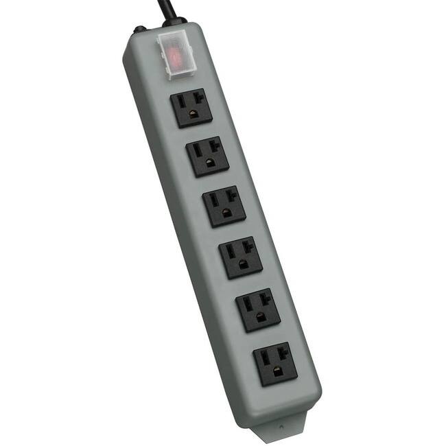 Front. Tripp Lite - Tripp Lite by Eaton Waber Industrial Power Strip 6-Outlet 15 ft. (4.57 m) Cord 5-20P Plug - NEMA 5-20P - 6 x NEMA - blue/gray.