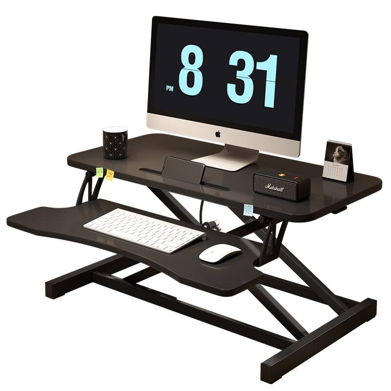 Alt View 8. Glintex - Ergonomic Standing Desk Converter – Adjustable Sit & Stand Workstation with Spacious Surface for Monitors & Laptops - Black.