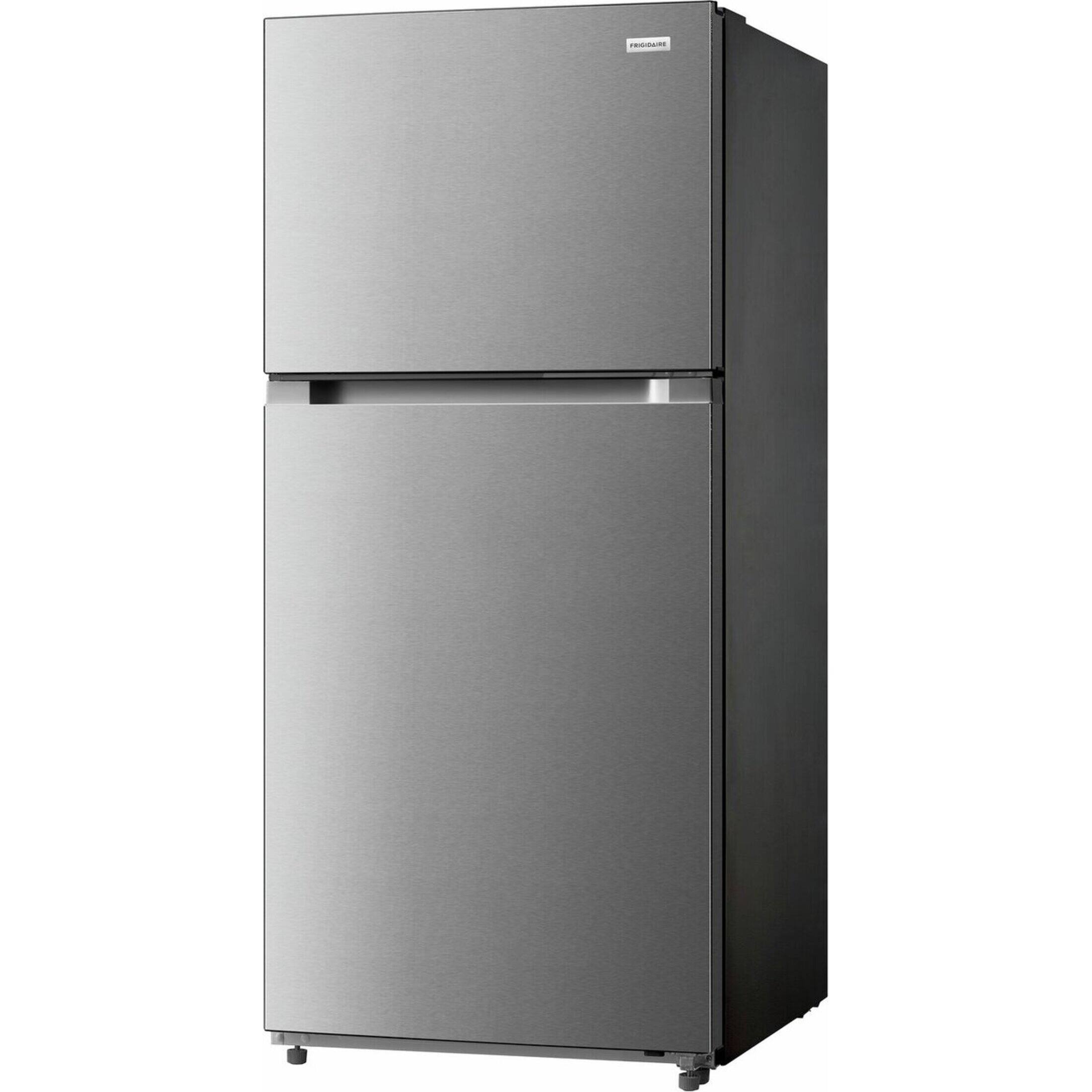 Angle. Frigidaire - 19 Cu. Ft. Garage Ready Top Freezer Refrigerator - Fingerprint-Resistant Stainless Steel Look.