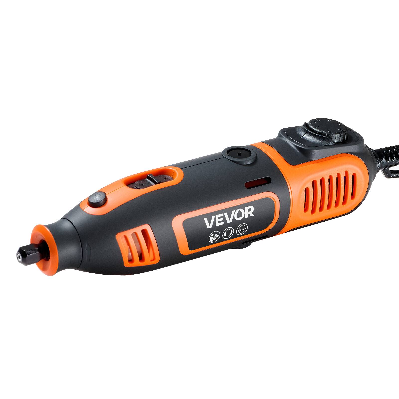 Alt View 5. VEVOR - 84-Piece Rotary Tool Kit, 200W Mini Power Rotary Tool Corded , 6-Level Speed 8000-40000 RPM Multi-Purpose DIY Tools - Orange + Black.