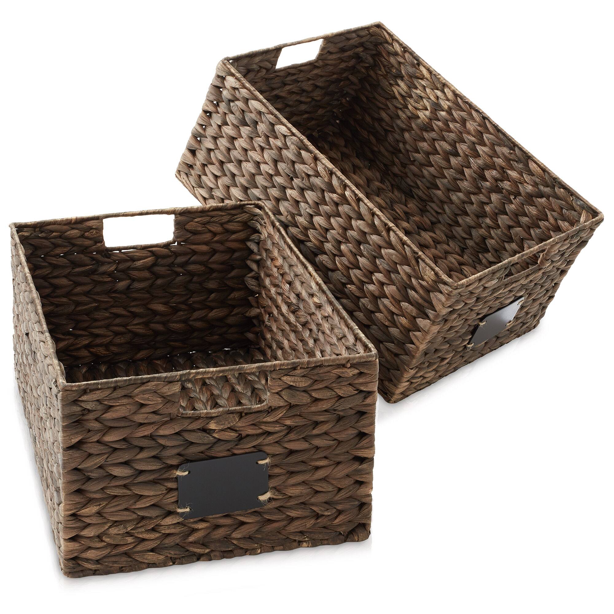 Alt View 2. Casafield - Water Hyacinth Pantry Storage Basket Organizer Bins - Espresso - Hyacinth.