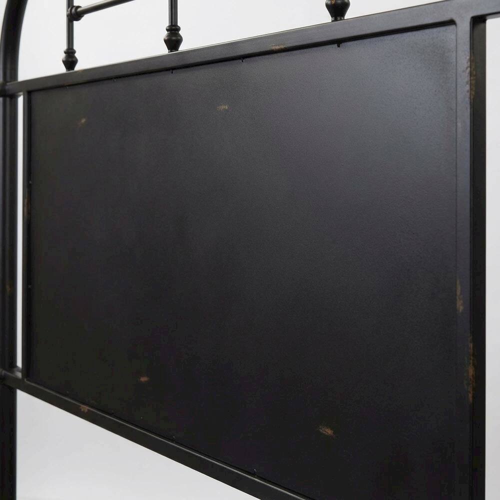 Alt View 1. Starlight Canyon Home - Distressed Metal Full Metal Headboard with Vintage Design and Metal Frame - Black.