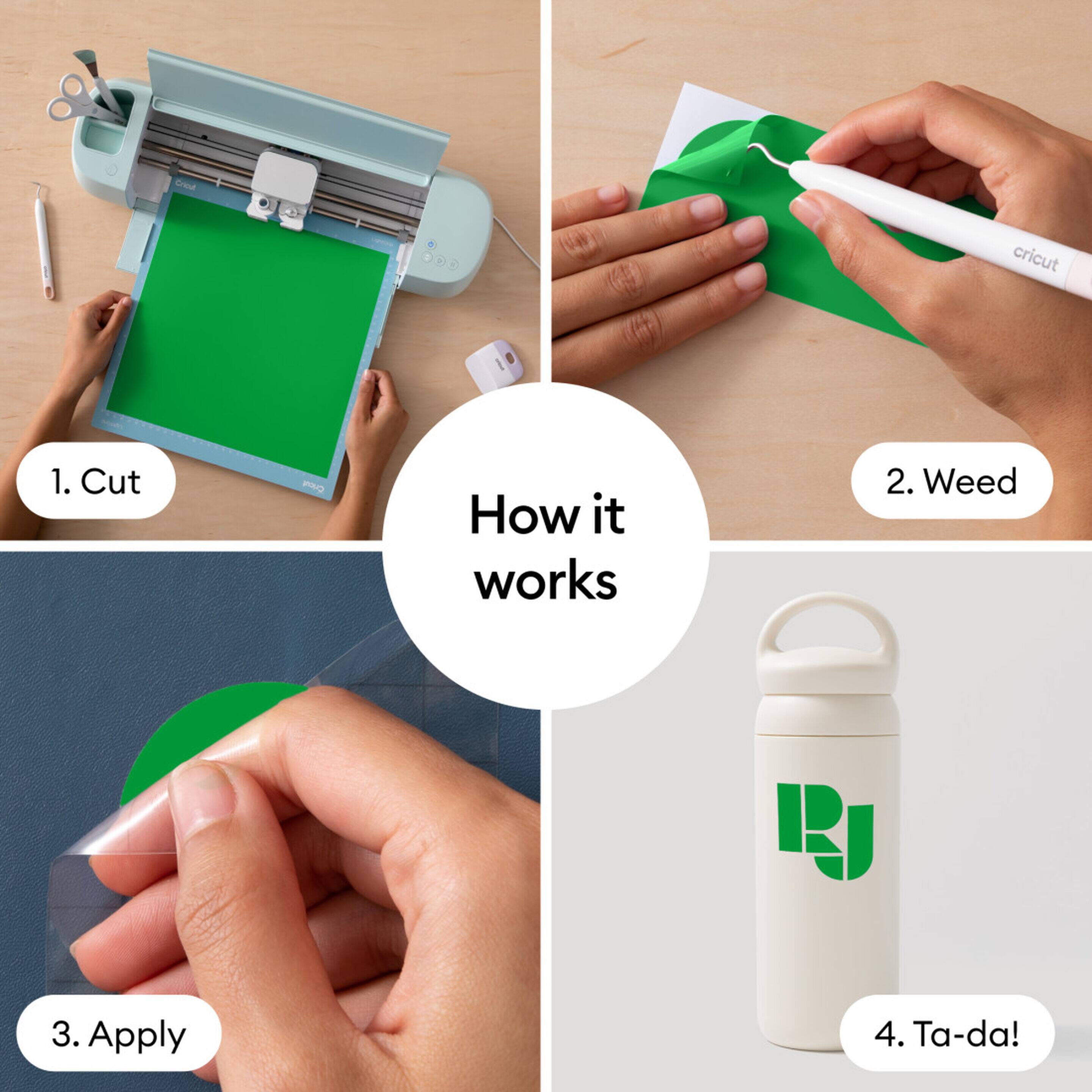 1. Cut  
2. Weed  
3. Apply  
4. Ta-da!  

How it works