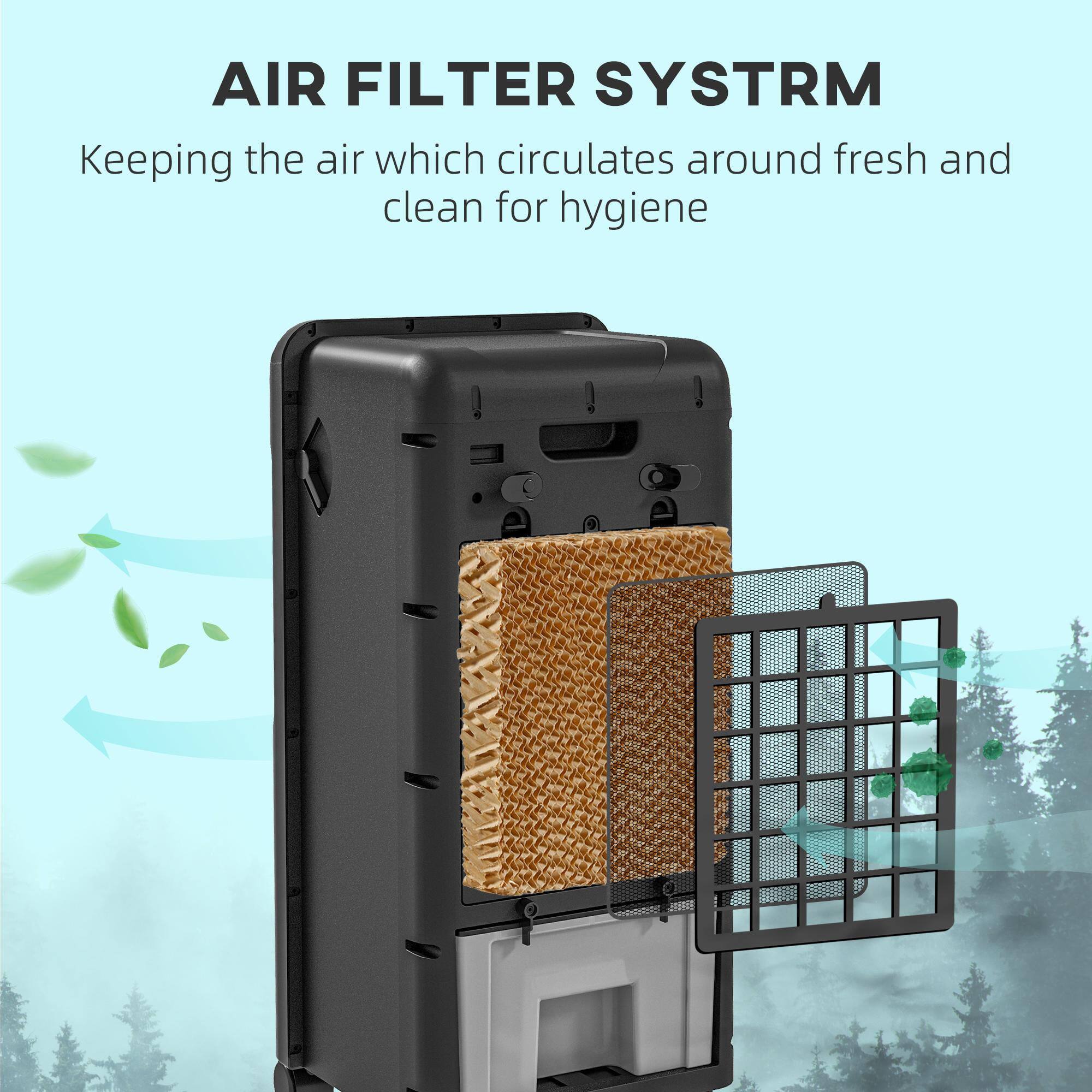 AIR FILTER SYSTEM  
Keeping the air which circulates around fresh and clean for hygiene
