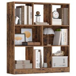 Songmics Home - Bookshelf, 3-Tier Bookcase, Book Shelf, Open Storage Shelf, 9.4 x 35.4 x 39.4 Inches, for Living Room, Home Office - Rustic Brown