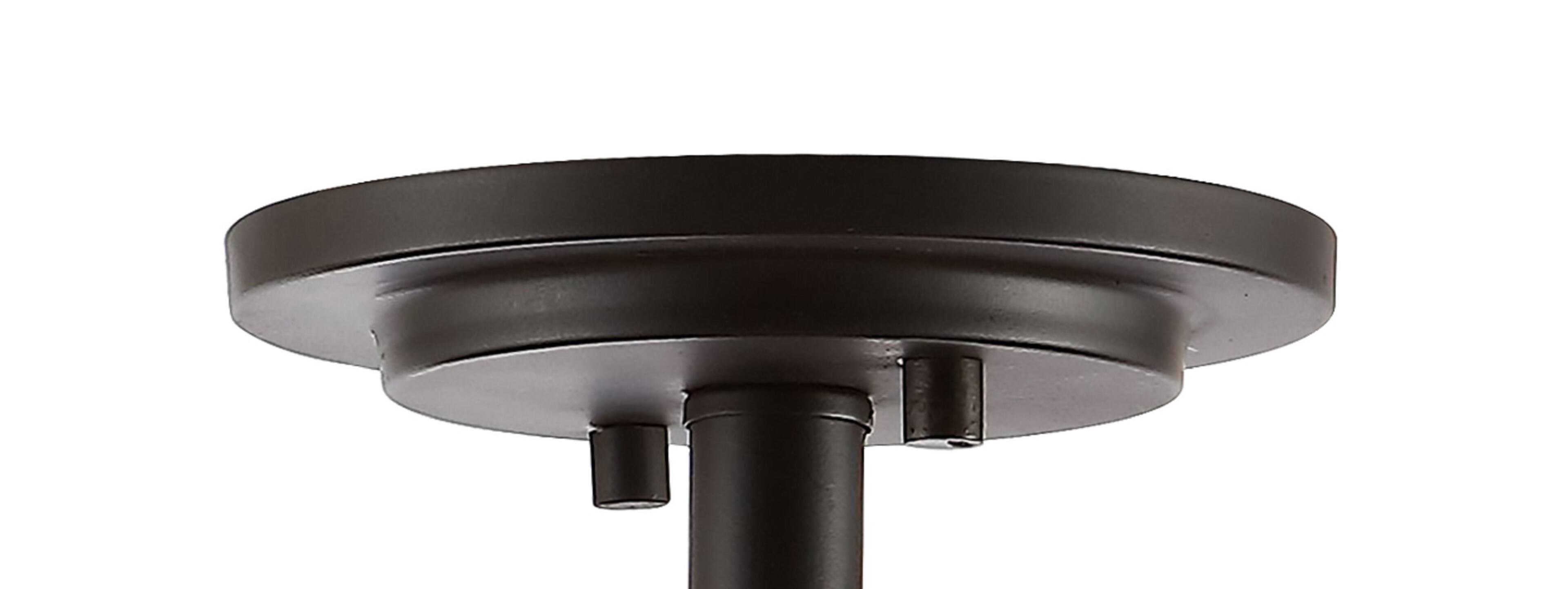 Alt View 4. Jonathan Y - Ferme 14" 3-Light Iron Rustic Farmhouse LED Flush Mount, Brown/Oil Rubbed Bronze - Oil Rubbed Bronze/Brown.