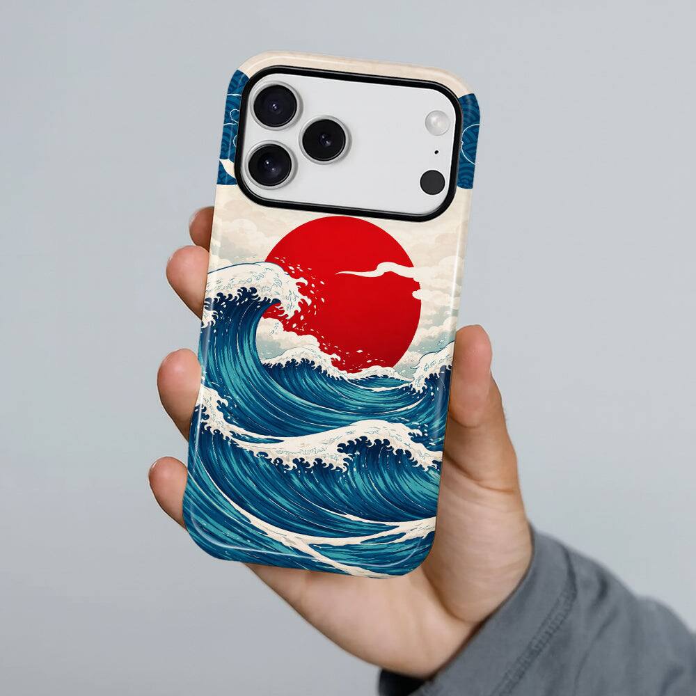 Alt View 3. BUBM - Smartphone Case for iPhone - 2-Layer Durable Smartphone Protection Case - Rising Sun Wave - Rising Sun Wave for iPhone 17 Pro Max.