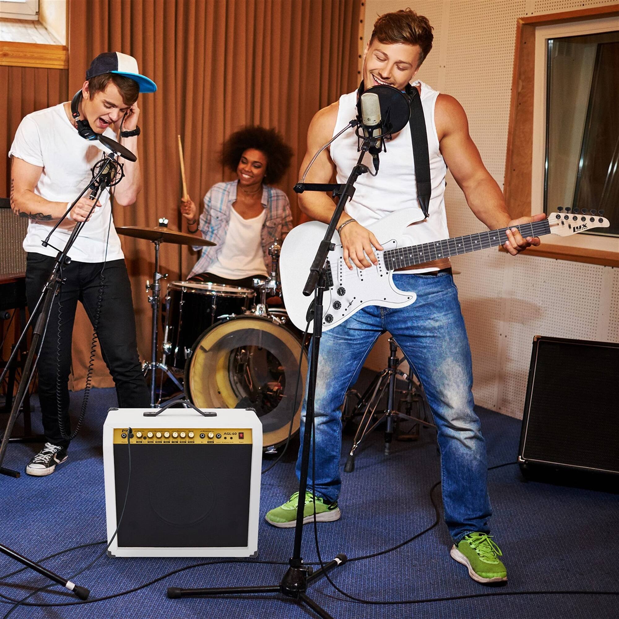 Alt View 5. Lyxpro - Electric Guitar Amp - 60 Watt Guitar Amplifier with Aux, Headphone Jack & More.