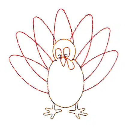 Front. Celebrations - Celebrations Multicolored LED Prelit Turkey Silhouette Window Decor - Multicolored.