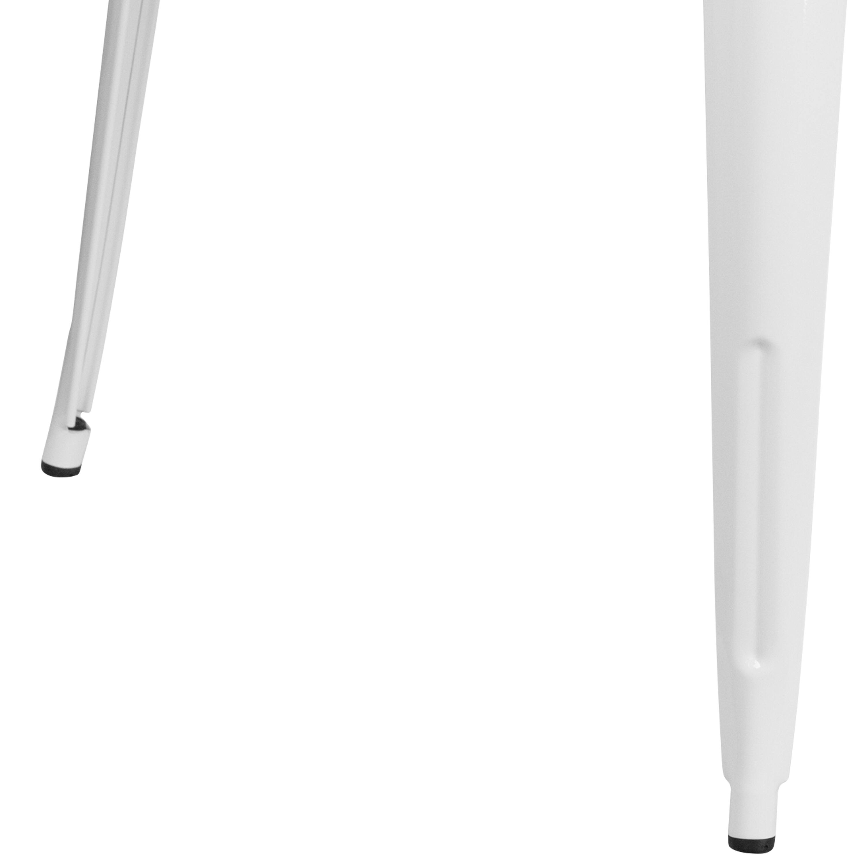 Alt View 6. Emma + Oliver - Commercial Grade 35.5" Square Colorful Metal Indoor-Outdoor Dining Table - White.