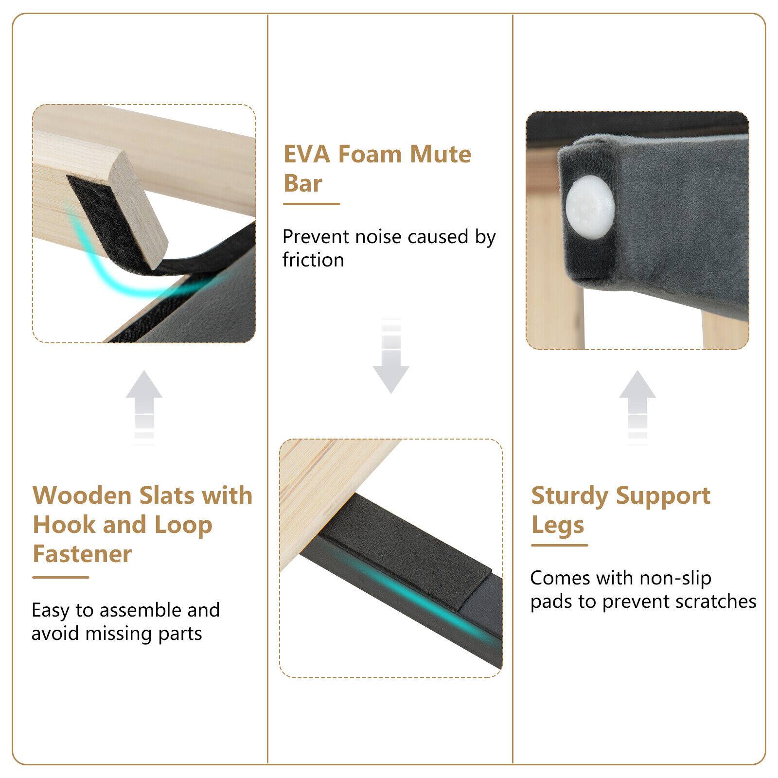 EVA Foam Mute Bar, Wooden Slats with Hook and Loop Fastener, Sturdy Support Legs