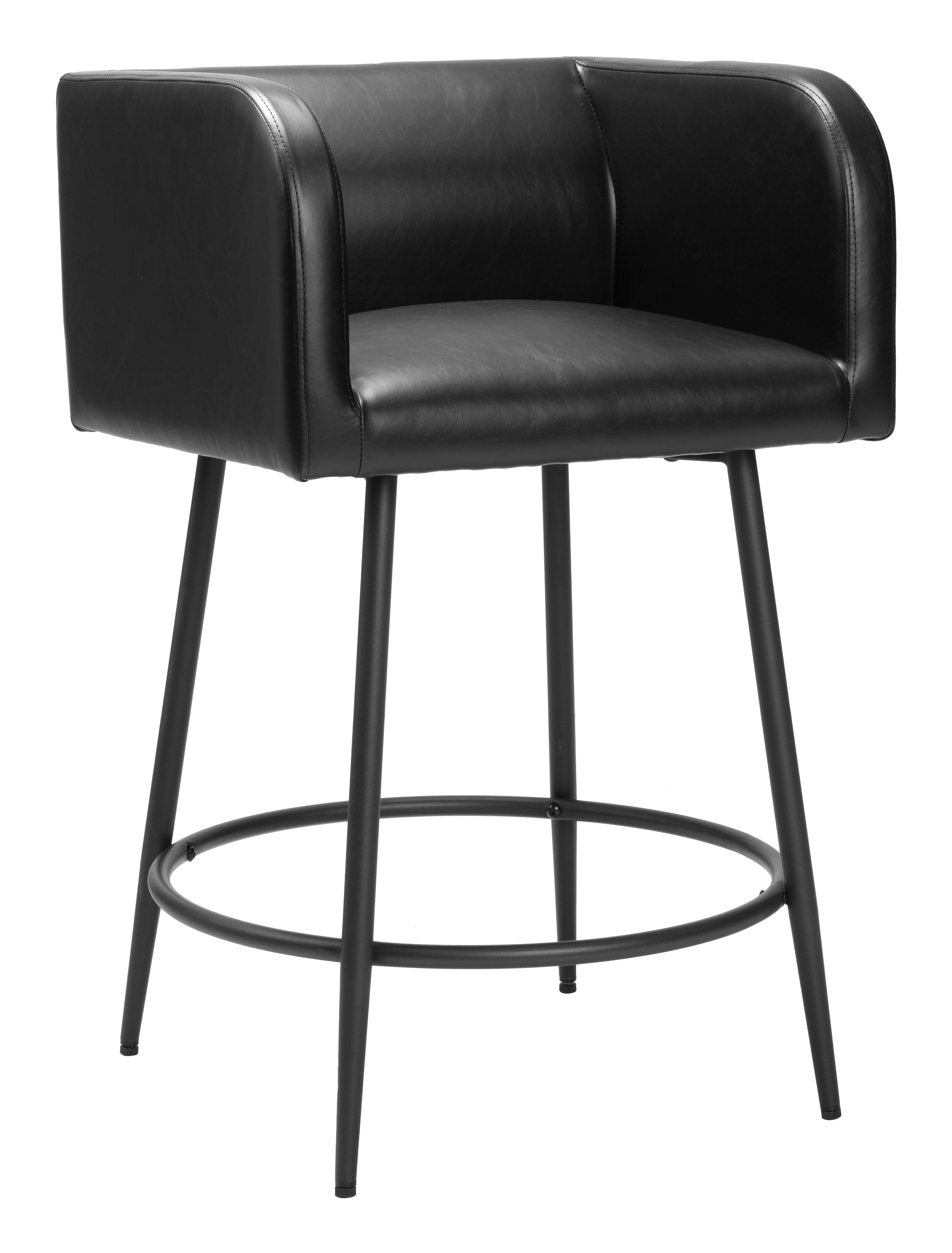 Front. Hivvago - Horbat Counter Stool (Set of 2) Black - Black.