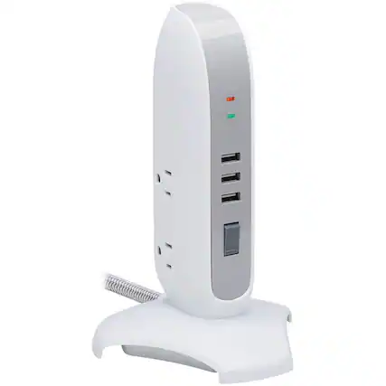 Front. Tripp Lite - Eaton Tripp Lite Series 5-Outlet Surge Protector Tower, 3x USB Ports (3.1A Shared), 6 ft. Cord, 5-15P Plug, 1200 Joules - Unknown.