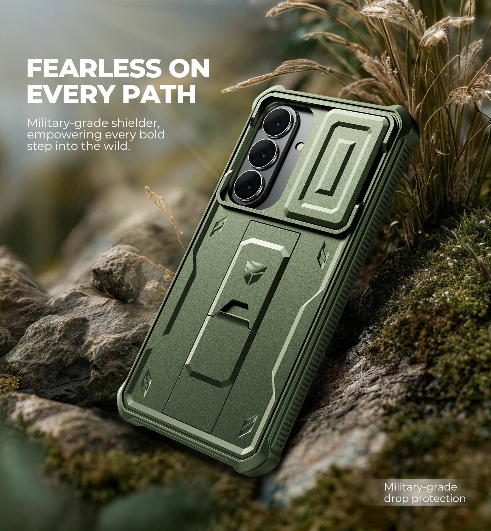 FEARLESS ON EVERY PATH

Military-grade shielder, empowering every bold step into the wild.

Military-grade drop protection