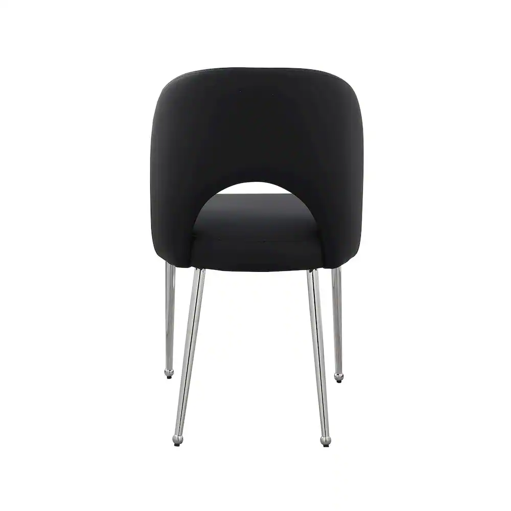 Alt View 1. Meridian Furniture - Logan Black Vegan Leather Dining Chair, Set of 2 - Black.