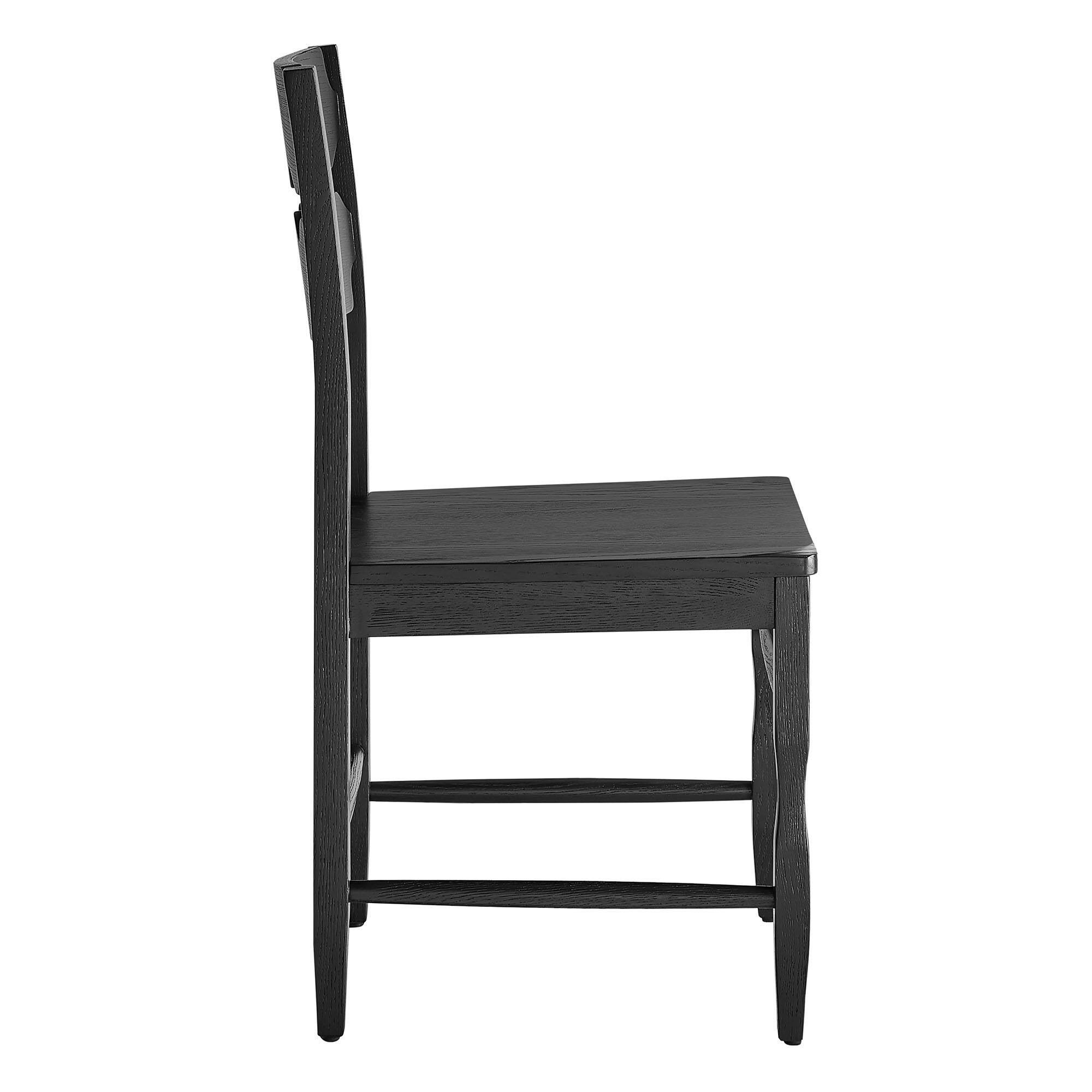 Alt View 2. Modway - Jax Oak Wood Dining Chair With Wavy Razor Back by Modway - Black.