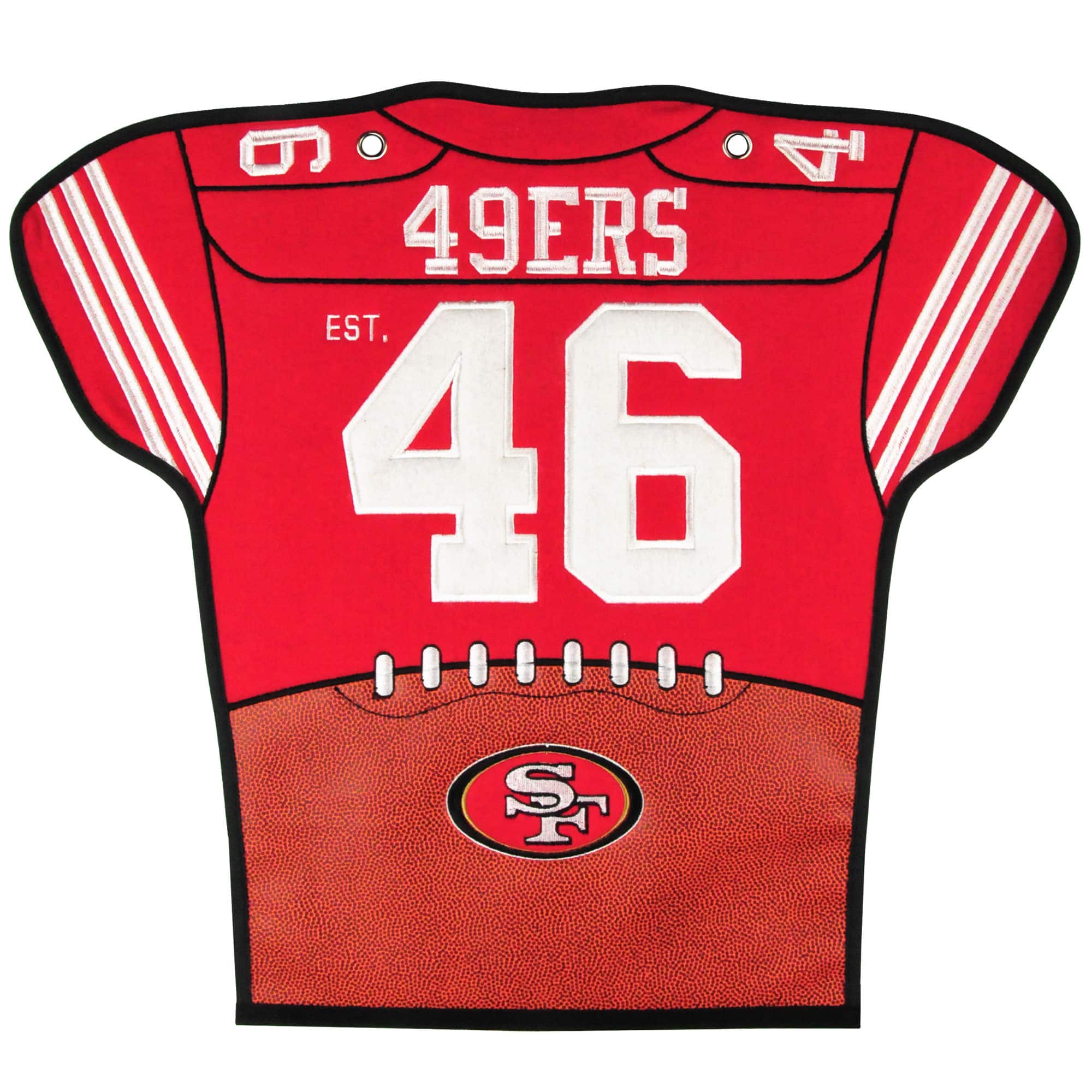 Winning Streak Sports - San Francisco 49ers 20'' x 18'' Jersey Traditions Banner - Multicolor