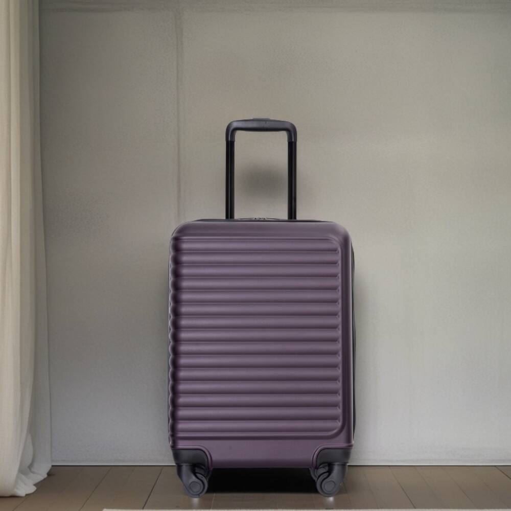 Angle. BreeBe - Lightweight 20' Carry-On Luggage with Spinner Wheels - Purple.