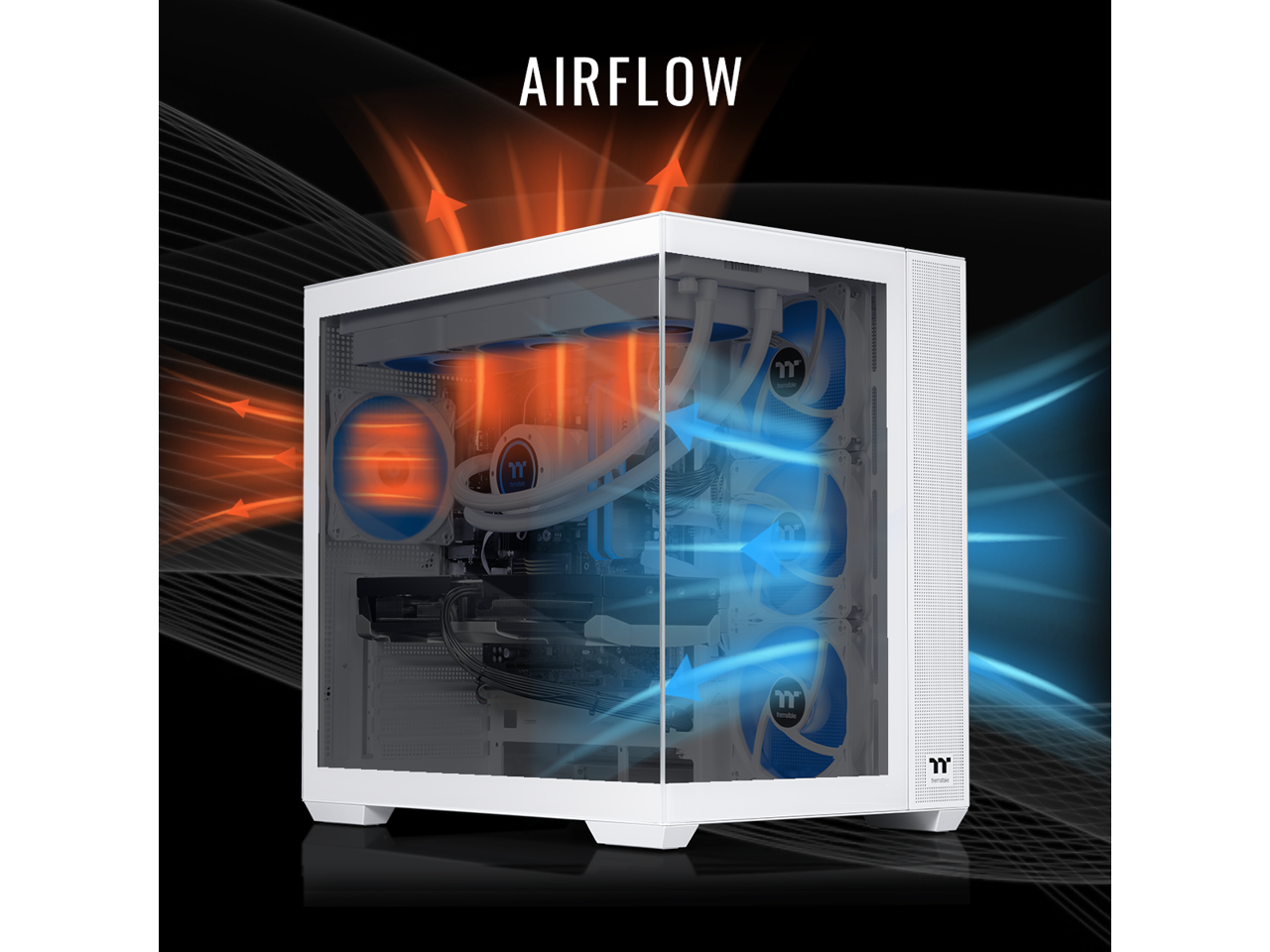 Alt View 3. Thermaltake - Thermaltake LCGS View i1470S-380 Gaming PC (i9-14900KF, RTX 5070, 32GB DDR5, 1TB NVMe, Win 11).