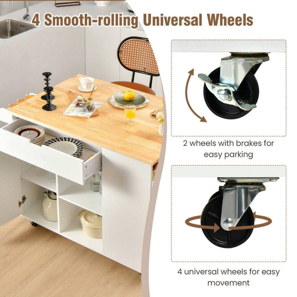 4 Smooth-rolling Universal Wheels

2 wheels with brakes for easy parking

4 universal wheels for easy movement