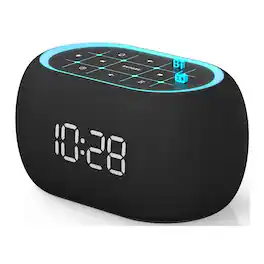 Dazzed Corner - Alarm Clock FM Radio with Bluetooth Speaker,Digital LED Clock - Black