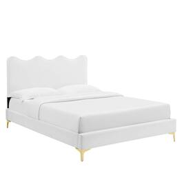 Modway - Current Performance Velvet Twin Platform Bed - White
