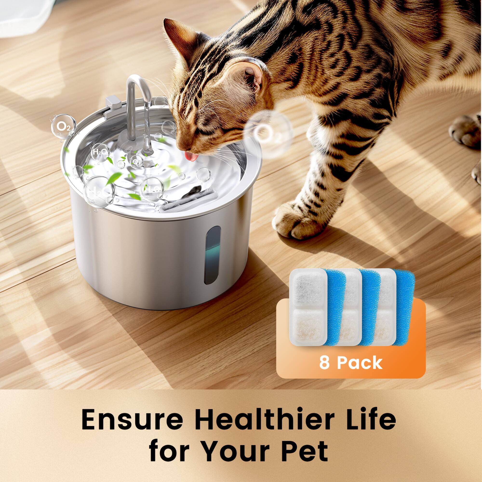 O2 H2O 8 Pack  
Ensure Healthier Life for Your Pet