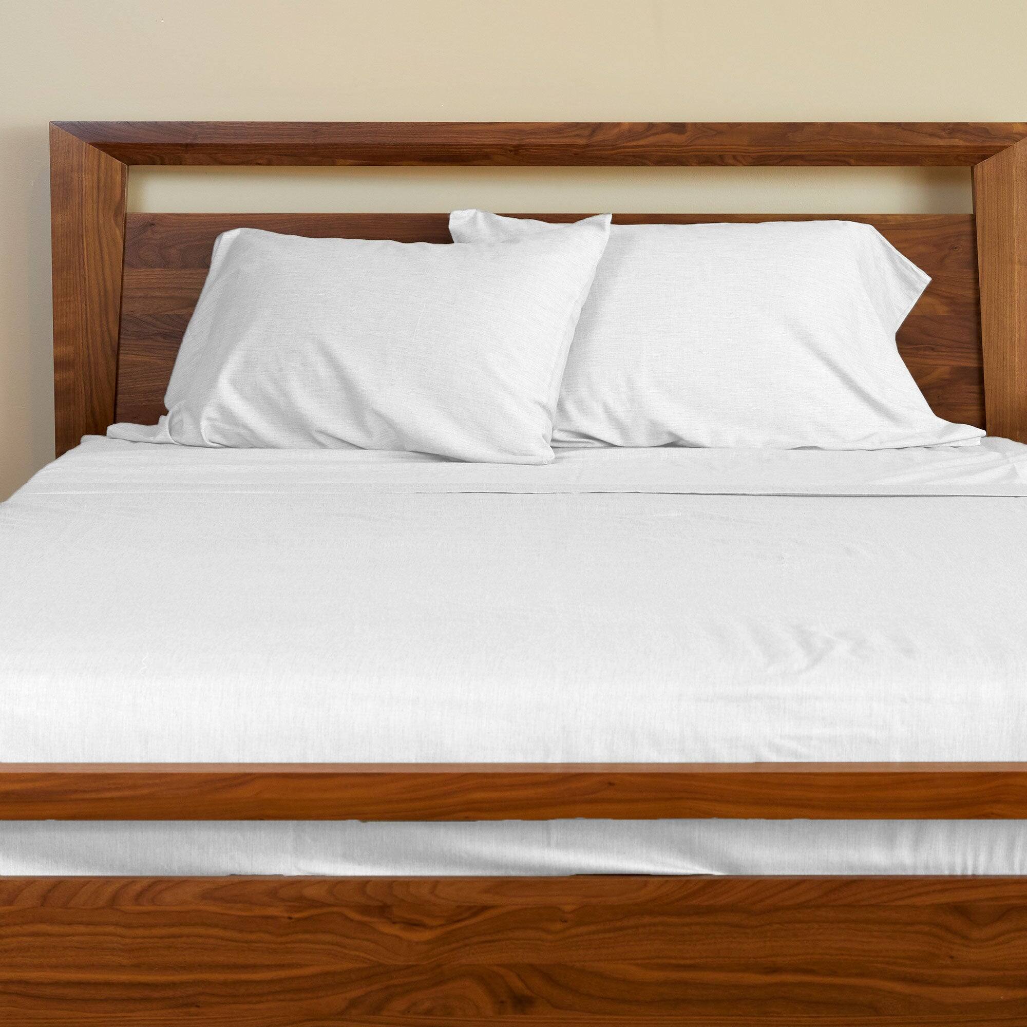 Alt View 1. BedVoyage - Melange viscose from Bamboo Cotton Bed Sheet - White.