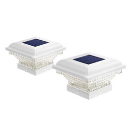 Home Zone Security - ELI1243G 2 Pack Solar Post Cap Lights, 12 Lumens, Fits 4x4 3.5x3.5 Post, Auto On Sensor
