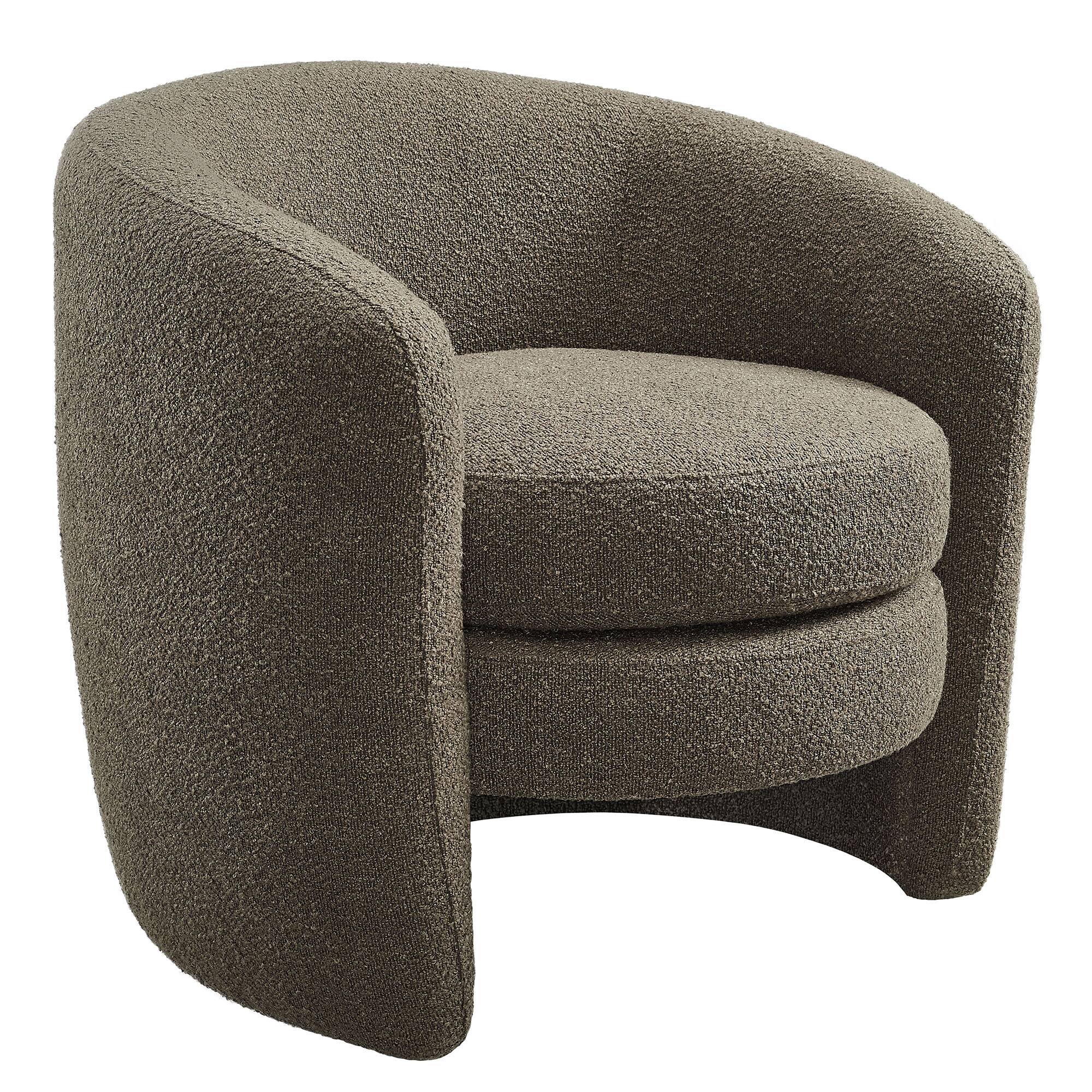 Front. Modway - Affinity Upholstered Boucle Fabric Curved Back Armchair by Modway - Gray.