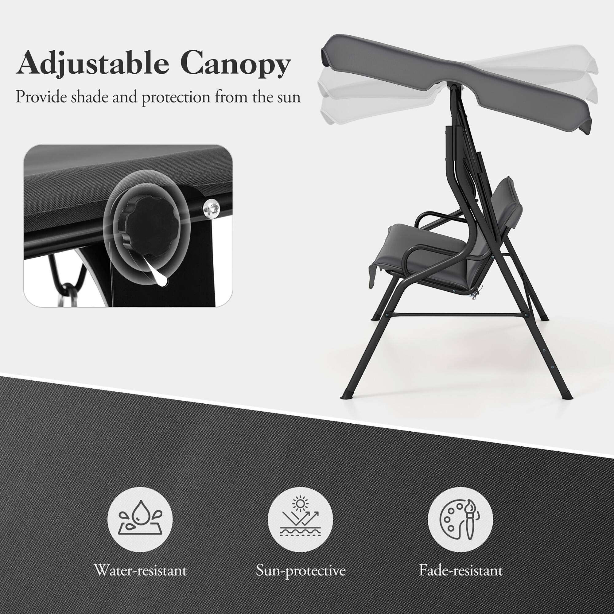 Adjustable Canopy  
Provide shade and protection from the sun  

Water-resistant  
Sun-protective  
Fade-resistant
