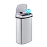 Innovaze - 15.6 Gal./60 Liter Stainless Steel Oval Motion Sensor Trash Can - Silver