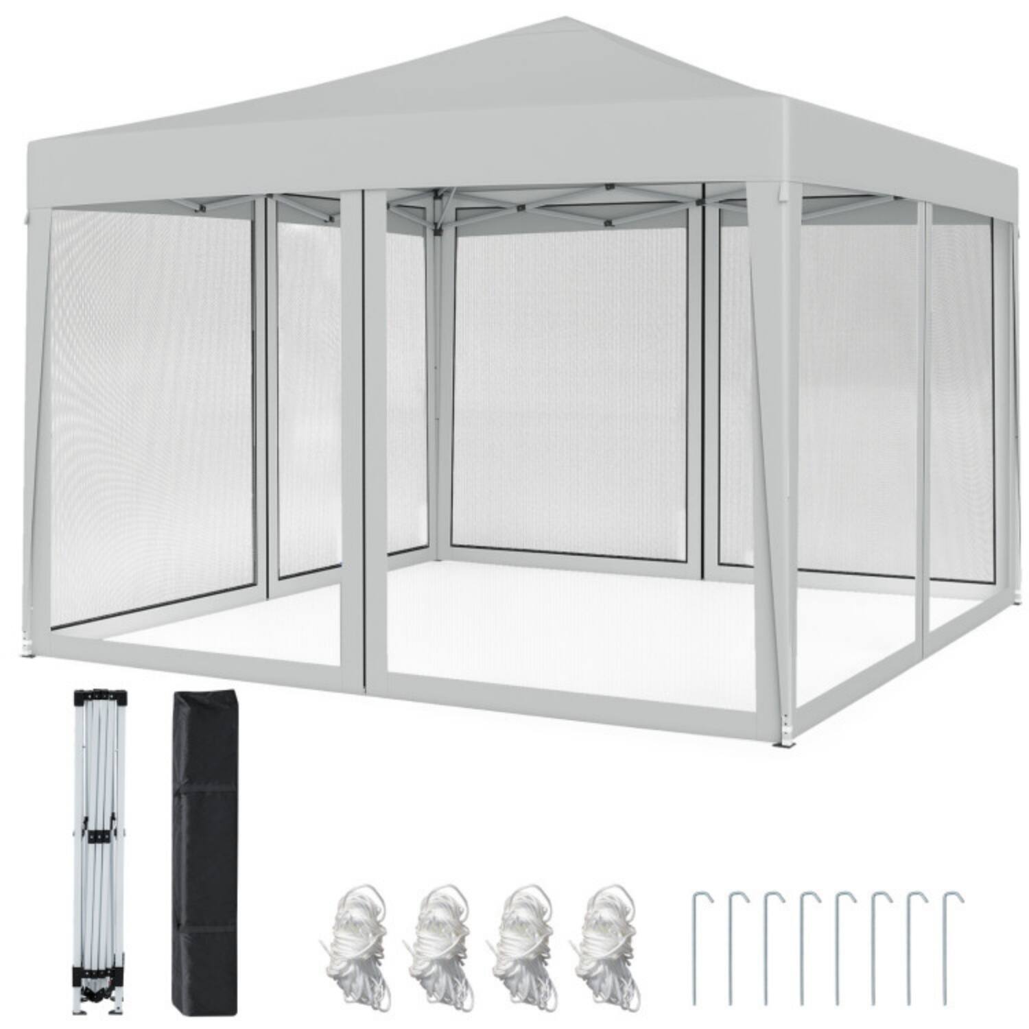 Alt View 5. Mondawe - 10 x 10 FT Pop-Up Canopy Tent with 4 Mesh Netting Walls and Carry Bag - Beige.