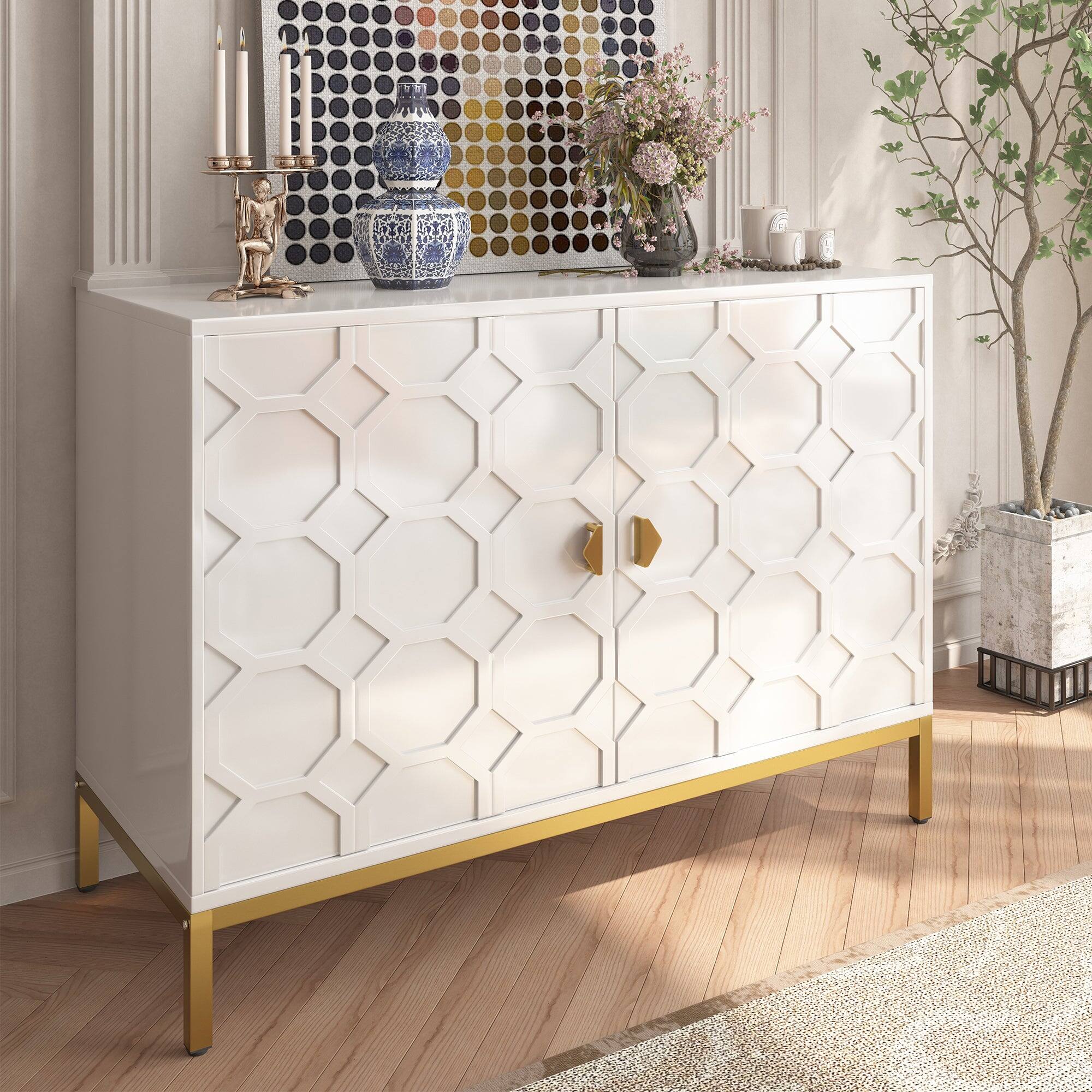 Alt View 3. Boyel Living - Freestanding Storage Cabinet 2-Door Accent Cabinet - White.