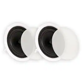 Theater Solutions by Goldwood - TS80C in Ceiling 8" Speakers Surround Sound Home Theater Pair - Paintable White
