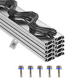 VEVOR - Greenhouse Spring Wire and Lock Channel, 20 Packs 6.56 ft PVC-Coated Wiggle Wire & Aluminum Alloy Channel Bundle Kit - Silver