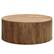 Front. Simpli Home - Millbury solid mango wood 36 inch wide round modern industrial drum coffee table in natural - Natural.