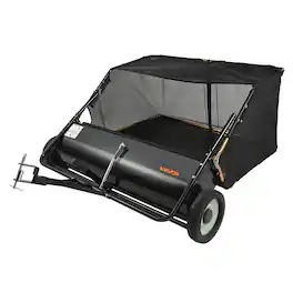 VEVOR - Tow Behind Lawn Sweeper, 50 in Pull Behind Lawn Sweeper, 26 cu.ft Large Capacity Leaf&Grass Collector,Heavy Duty Sweeper - Black